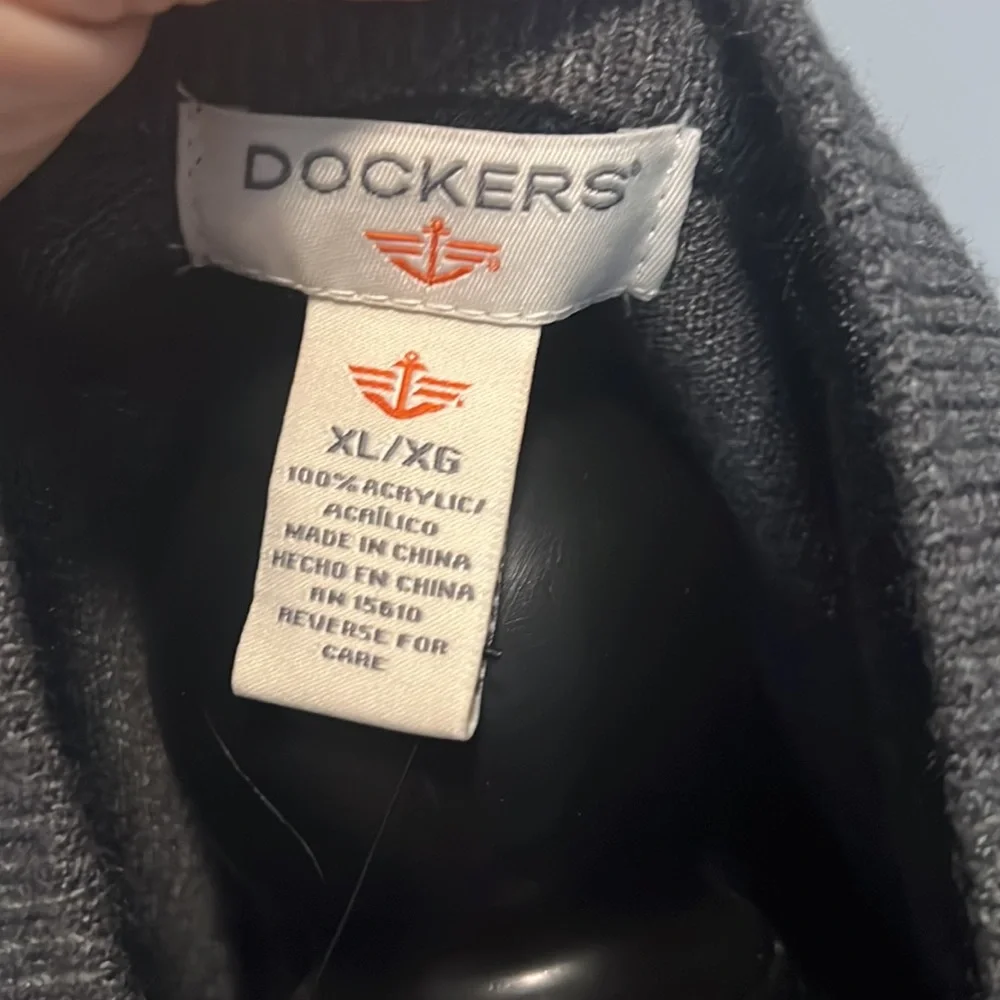 Dockers Men's V-Neck Sweater - Dark Gray - Picture 4 of 5